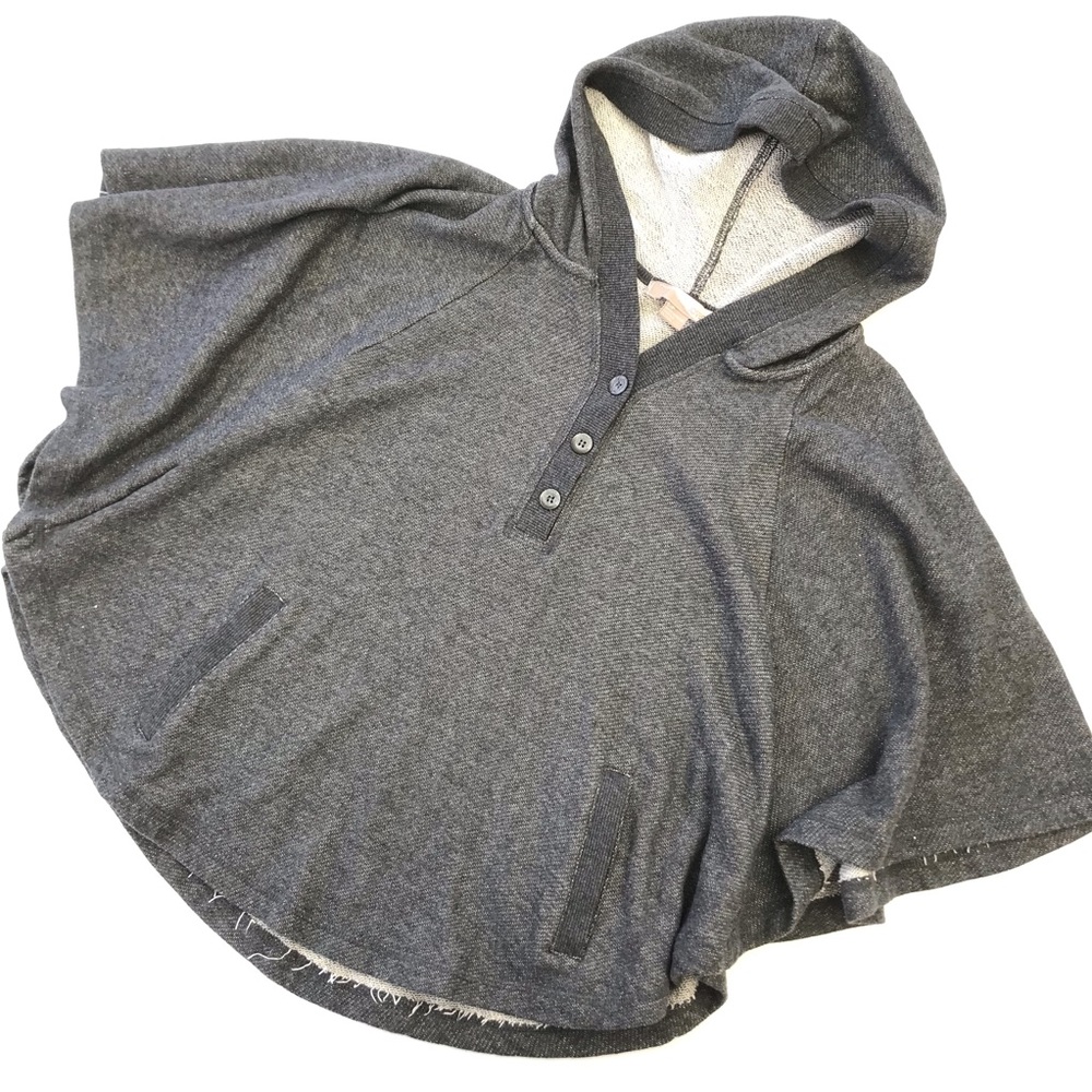 Forever 21 Gray Oversized Batwing Hooded Sweater